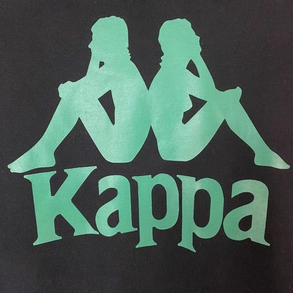Kappa Logo Hoodie Mens Size Small Black And Green Graphic Long Sleeve Sweatshirt - Picture 9 of 13